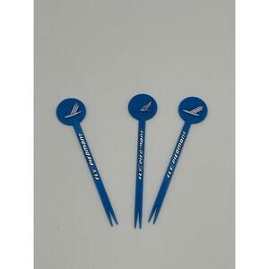Vintage Piedmont Airlines Swizzle Sticks Fly Piedmont Blue Plastic Lot of 3